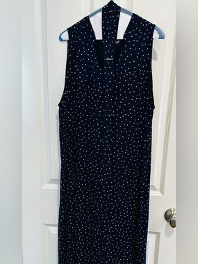 GAP Navy V-Neck Polka Dot Dress